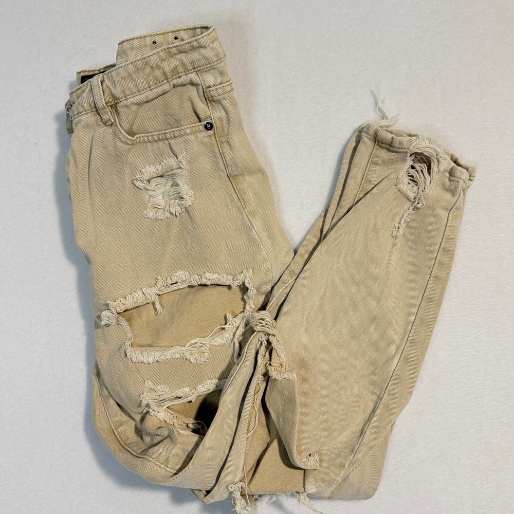 Riot High Rise Mom Jeans Distressed Size 10